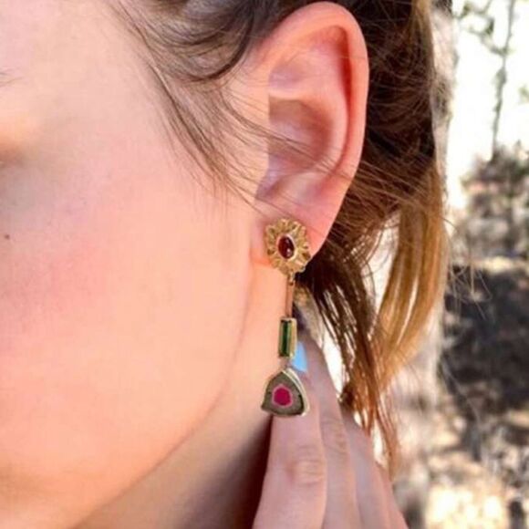 Pink Drop Earrings A1264 - Picture 2 of 5